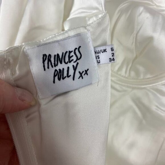 Princess Polly Shirly Mini Dress White Puffy Sleeve Women's‎ Sz. 2 - Picture 9 of 9